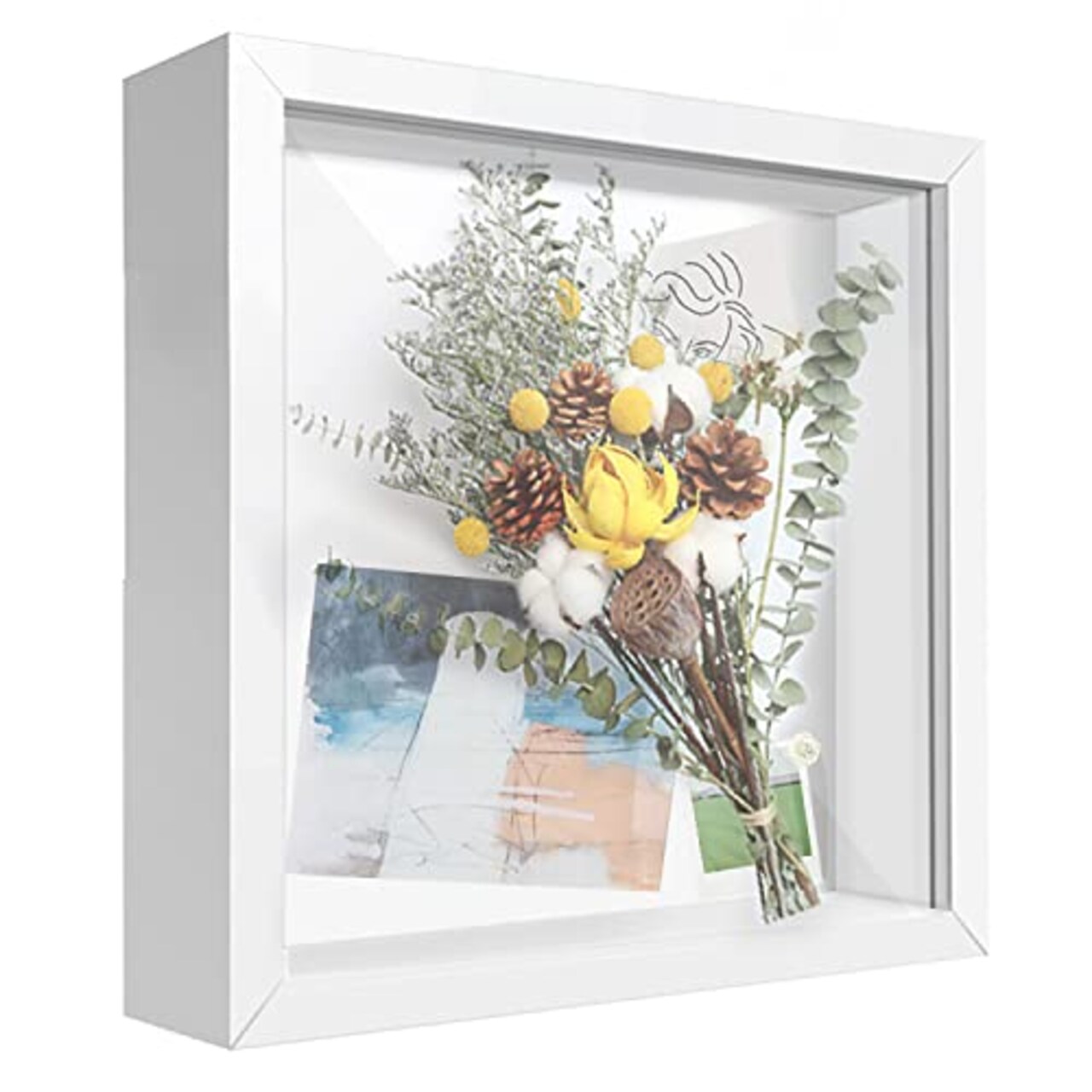 TouYinger 8x8 Shadow Box Frame Display Case with Letter Stickers